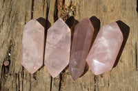 Polished Double Terminated Gemmy Rose Quartz Points x 12 From Madagascar - TopRock