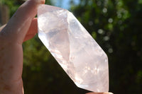 Polished Double Terminated Gemmy Rose Quartz Points x 12 From Madagascar - TopRock