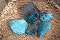 Polished Blue Shattuckite Free Forms  x 5 From Namibia