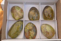 Polished  Green Opal Standing Free Forms  x 6 From Madagascar