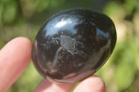 Polished Schorl Black Tourmaline Palm Stones  x 12 From Madagascar - Toprock Gemstones and Minerals 