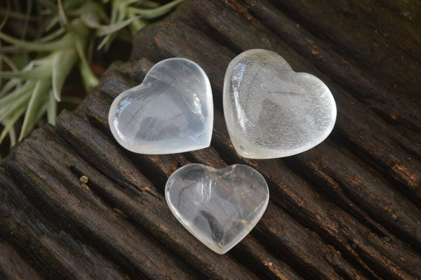 Polished Mini Girasol Pearl Quartz Hearts x 20 From Ambatondrazaka, Madagascar