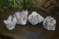 Natural Sugar Amethyst Clusters  x 4 From Solwezi, Zambia - Toprock Gemstones and Minerals 