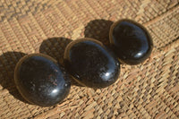 Polished Schorl Black Tourmaline Palm Stones  x 12 From Madagascar - Toprock Gemstones and Minerals 