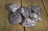 Polished Purple Lepidolite Free Forms  x 6 From Zimbabwe