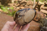 Polished Septaria Dragon's Eggs (Calcite & Aragonite) x 3 From Mahajanga, Madagascar - TopRock