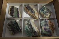 Polished Watermelon Fluorite Slices  x 6 From Uis, Namibia