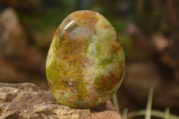 Polished  Green Opal Standing Free Forms  x 6 From Madagascar