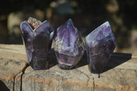 Polished Dark Chevron Amethyst Points  x 6 From Zambia - Toprock Gemstones and Minerals 