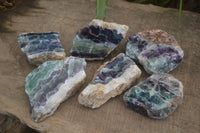 Polished Watermelon Fluorite Slices  x 6 From Uis, Namibia