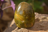 Polished  Green Opal Standing Free Forms  x 6 From Madagascar