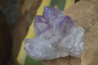 Natural Jacaranda Amethyst Clusters  x 3 From Mumbwa, Zambia - Toprock Gemstones and Minerals 