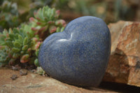 Polished Blue Lazulite Hearts  x 6 From Madagascar