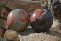 Polished Polychrome Jasper Spheres  x 2 From Mahajanga, Madagascar