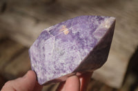 Polished  Beautiful Pale Lepidolite Standing Free Forms  x 2 From Zimbabwe