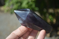 Polished Dark Chevron Amethyst Points  x 6 From Zambia - Toprock Gemstones and Minerals 