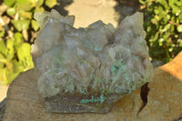 Natural Extra Large Malachite Infused Smokey Phantom Quartz Cluster x 1 From Luena, Congo - TopRock