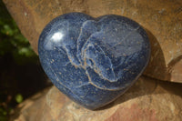 Polished Blue Lazulite Hearts  x 6 From Madagascar