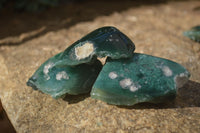 Polished One Side Polished Emerald Mtorolite Plates  x 12 From Zimbabwe