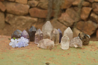 Polished Lovely Selection Of Smokey & Clear Window Quartz Crystals x 12 From Akansobe, Madagascar - TopRock