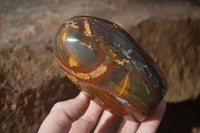 Polished Ocean Jasper Standing Free Forms  x 3 From Marovato, Madagascar