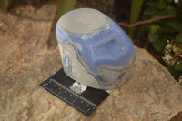 Polished  Blue Lace Agate Standing Free Form  x 1 From Nsanje, Malawi