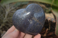 Polished Blue Lazulite Hearts  x 4 From Madagascar - Toprock Gemstones and Minerals 