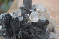 Natural Schorl Black Tourmaline Specimens With Hyalite Opal x 2 From Erongo Mountains, Namibia - TopRock