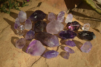 Polished Window Amethyst Points x 25 From Ankazobe, Madagascar