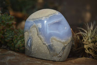 Polished  Blue Lace Agate Standing Free Form  x 1 From Nsanje, Malawi