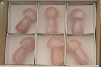 Polished Gemmy Pink Rose Quartz Mushrooms  x 6 From Madagascar - TopRock