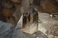 Polished Large Phantom Smokey Quartz Points  x 4 From Madagascar