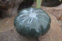 Polished Green Serpentine Pumpkin Carvings  x 2 From Zimbabwe - Toprock Gemstones and Minerals 