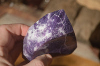 Polished  Beautiful Pale Lepidolite Standing Free Forms  x 2 From Zimbabwe