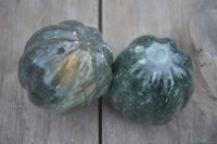 Polished Green Serpentine Pumpkin Carvings  x 2 From Zimbabwe - Toprock Gemstones and Minerals 