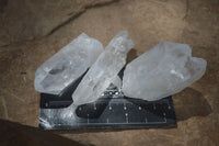 Natural Highly Selected Single Clear Quartz Crystals  x 35 From Mpika, Zambia - Toprock Gemstones and Minerals 