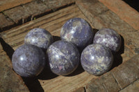 Polished Purple Lepidolite With Rubellite Spheres  x 6 From Madagascar - Toprock Gemstones and Minerals 