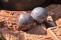 Polished Purple Lepidolite Crystal Spheres  x 8 From Madagascar - TopRock