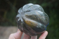 Polished Green Serpentine Pumpkin Carvings  x 2 From Zimbabwe - Toprock Gemstones and Minerals 