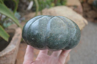 Polished Green Serpentine Pumpkin Carvings  x 2 From Zimbabwe - Toprock Gemstones and Minerals 