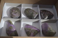 Polished Stichtite & Serpentine Standing Free Forms x 6 From Barberton, South Africa