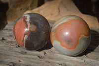 Polished Polychrome Jasper Spheres  x 2 From Mahajanga, Madagascar