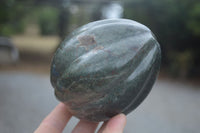 Polished Green Serpentine Pumpkin Carvings  x 2 From Zimbabwe - Toprock Gemstones and Minerals 