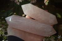 Polished Gemmy Double Terminated Rose Quartz Points x 4 From Madagascar