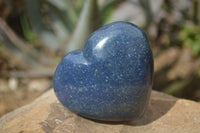 Polished Blue Lazulite Hearts  x 6 From Madagascar