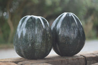 Polished Green Serpentine Pumpkin Carvings  x 2 From Zimbabwe - Toprock Gemstones and Minerals 