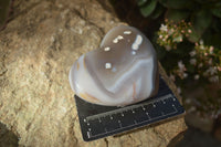 Polished Agate Gemstone Hearts x 4 From Madagascar