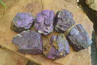 Natural Metallic Purpurite Cobbed Specimens  x 6 From Erongo, Namibia - Toprock Gemstones and Minerals 