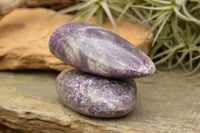 Polished Purple Lepidolite Standing Free Forms  x 3 From Madagascar - TopRock