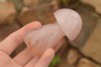 Polished Gemmy Pink Rose Quartz Mushrooms  x 6 From Madagascar - TopRock